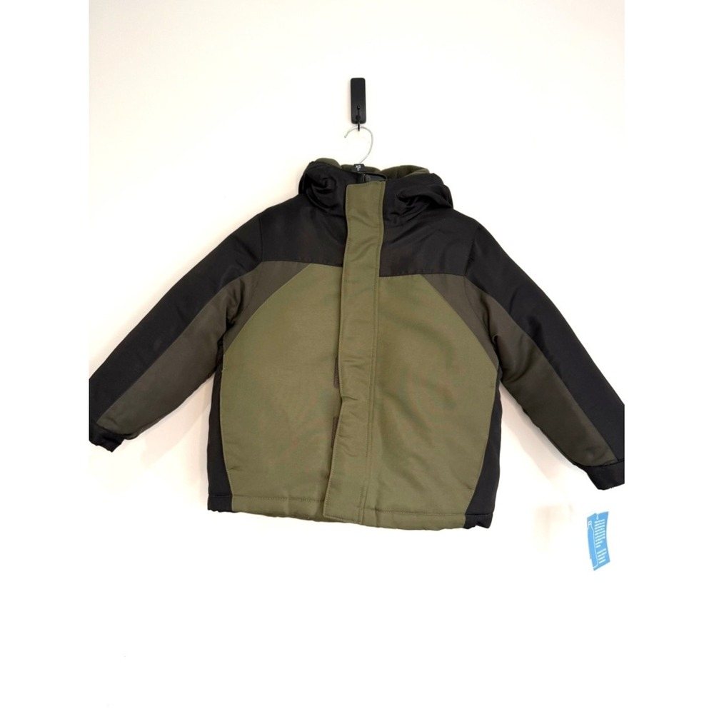 FALLS CREEK New $75 Boys XS 5 Black Olive Green 3 in 1 Hooded Full Zip Jacket